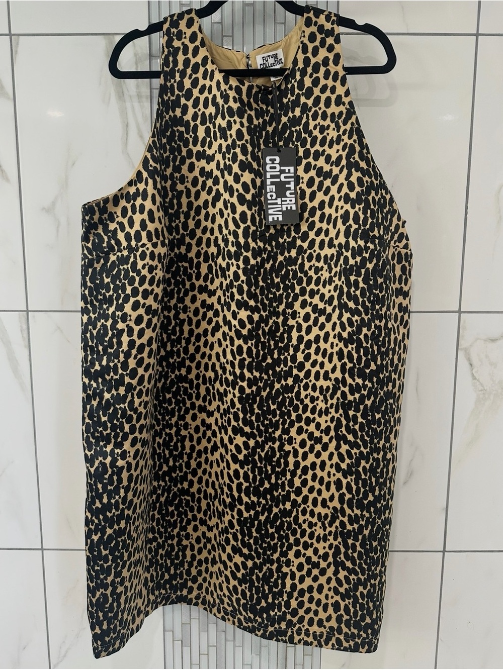 2x Women’s Plus Future Collective Leopard Print Mini Dress in Tan & Black